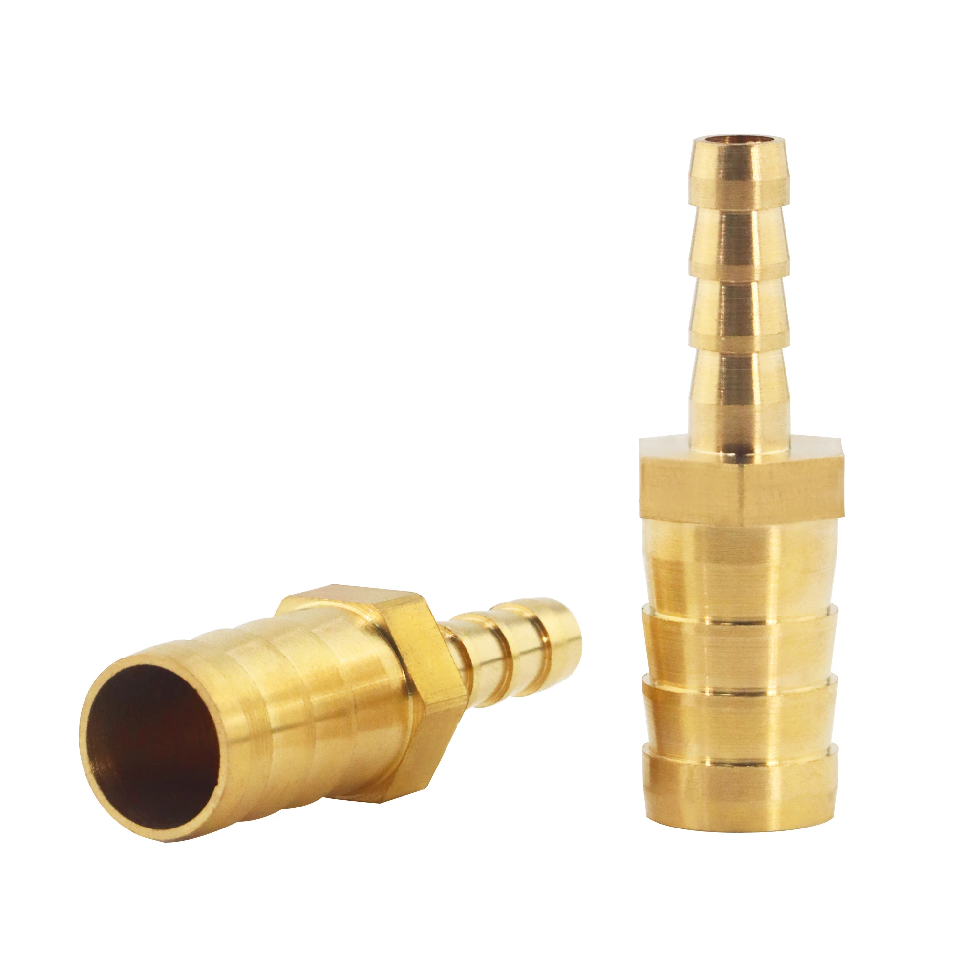 Conector de unión de cobre con lengüeta para manguera recta reductora de latón, adaptador de acoplador reductor de instalación de tubería de 2 vías para combustible, Gas y agua, 2 uds.