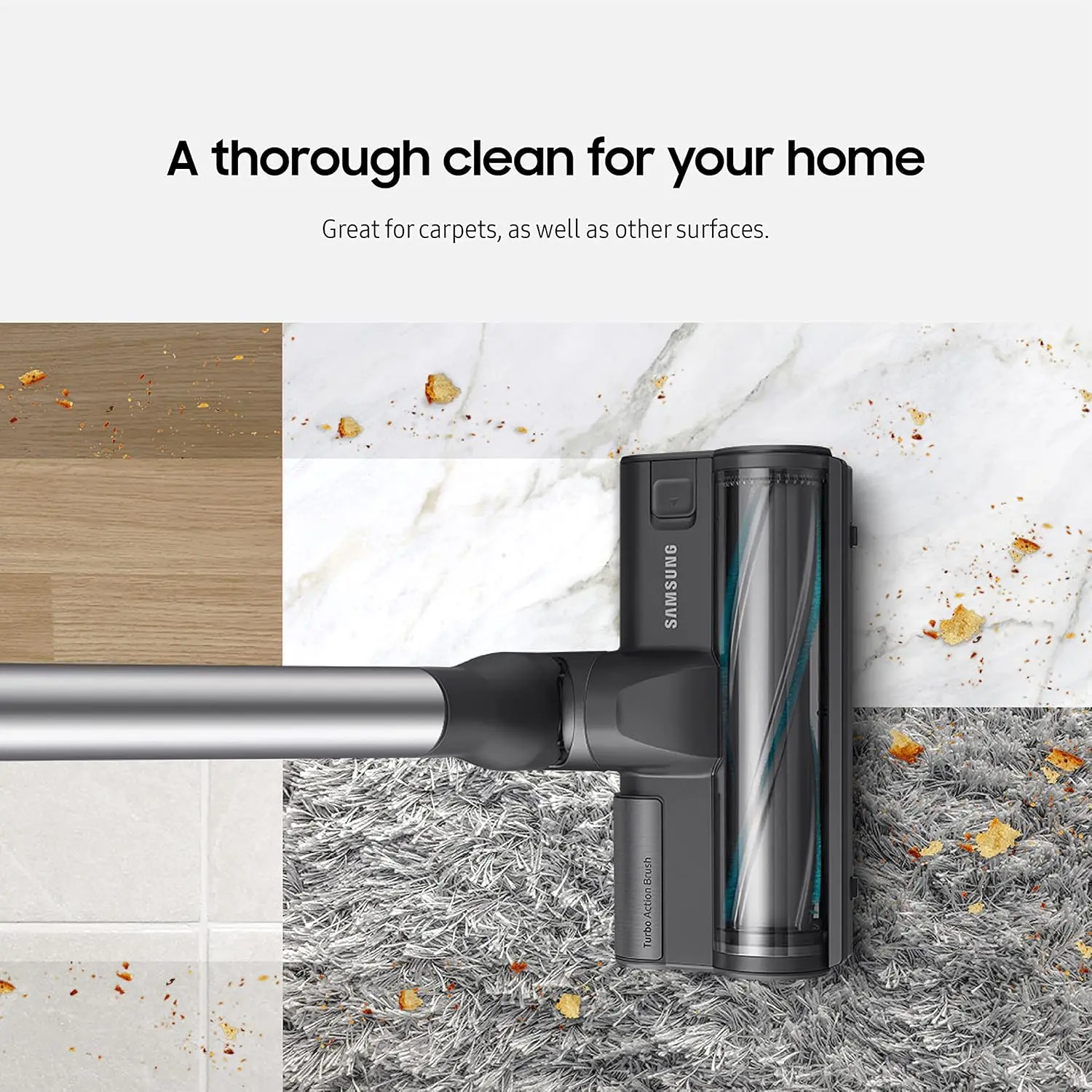 75 Pet Cordless Stick Vacuum Cleaner, Lightweight w/ Turbo Brush, Mini Motorized Tool, Removable Battery, Powerful C