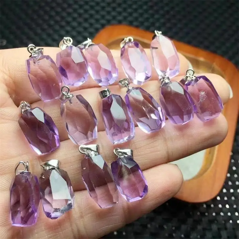 

S925 Natural Freeform Amethyst DIY Bracelet Crystal Carving Women Fashion Jewelry Healing Gemstone Holiday Gift 1PCS