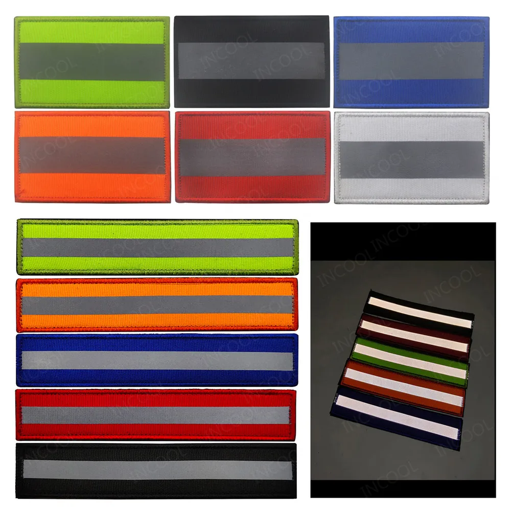 Warning Bar Fastener Reflective Patches Chevron Strip Rescue EMT Safety Patch For Clothing Backpack