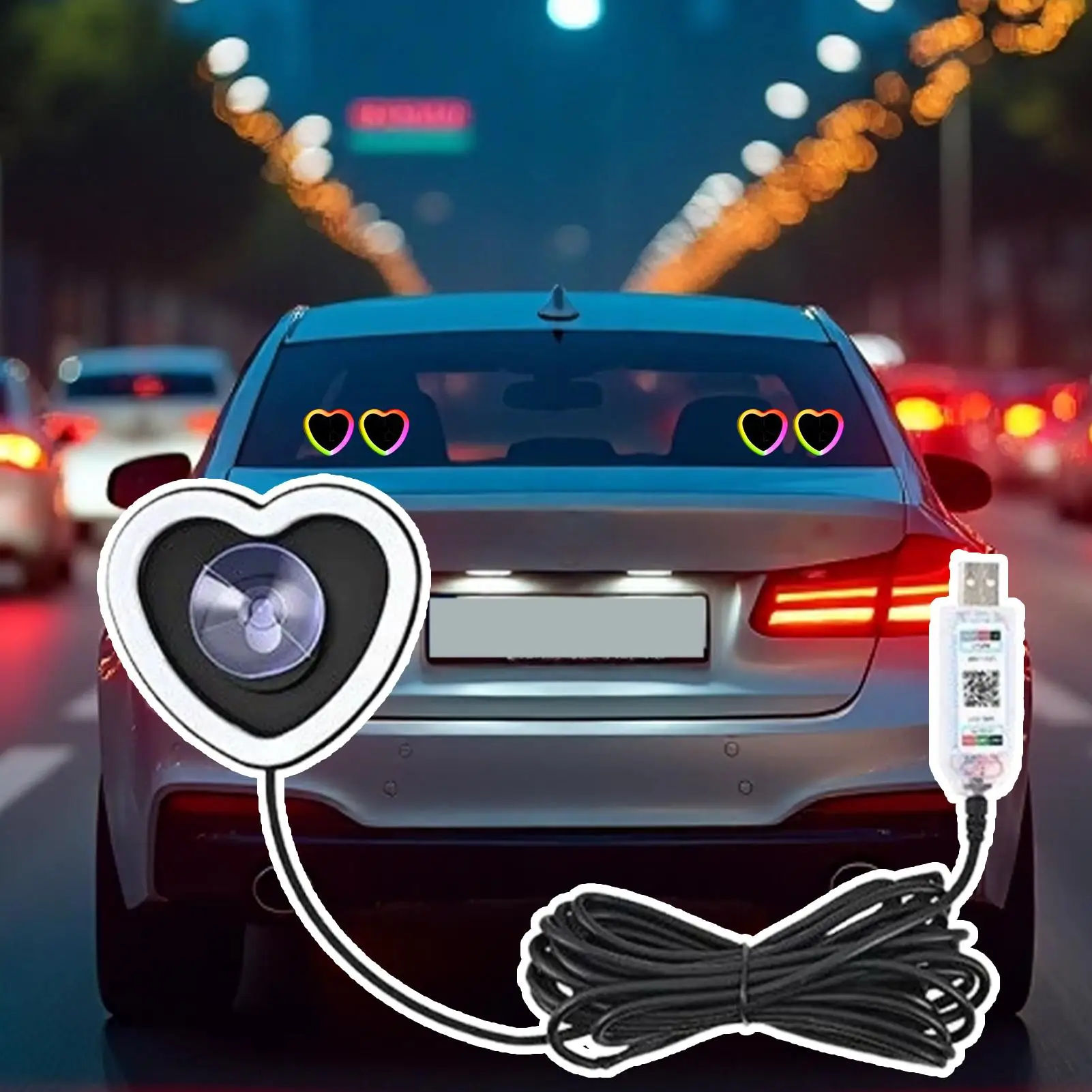 

Car Led Lights Interior Suction Cup USB Charging Lighting Inside Car Lights For Family Friends Enthusiast Driving Automotive