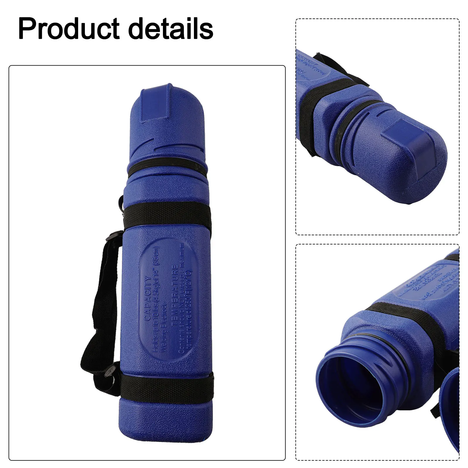 Recipiente de tubo de armazenamento de haste de soldagem, suporte de eletrodo de arco mma, sacos de armazenamento de capacidade de 4.5/6.5kg com clipe de transporte e alça