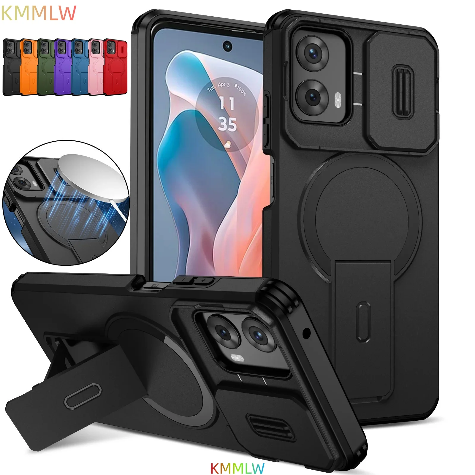 Capa Protetora de Lente para Câmera de Celular Motorola Moto G Play G Power G 5G Edge Stylus 2024 2025 com Suporte Magnético
