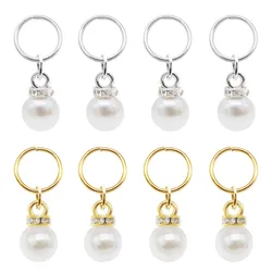 20PCS Rhinestone Plastic Pearl Bead Charms With Jump Rings Pendant Findings Jewelry Making Accessory Hair Decor Headdress
