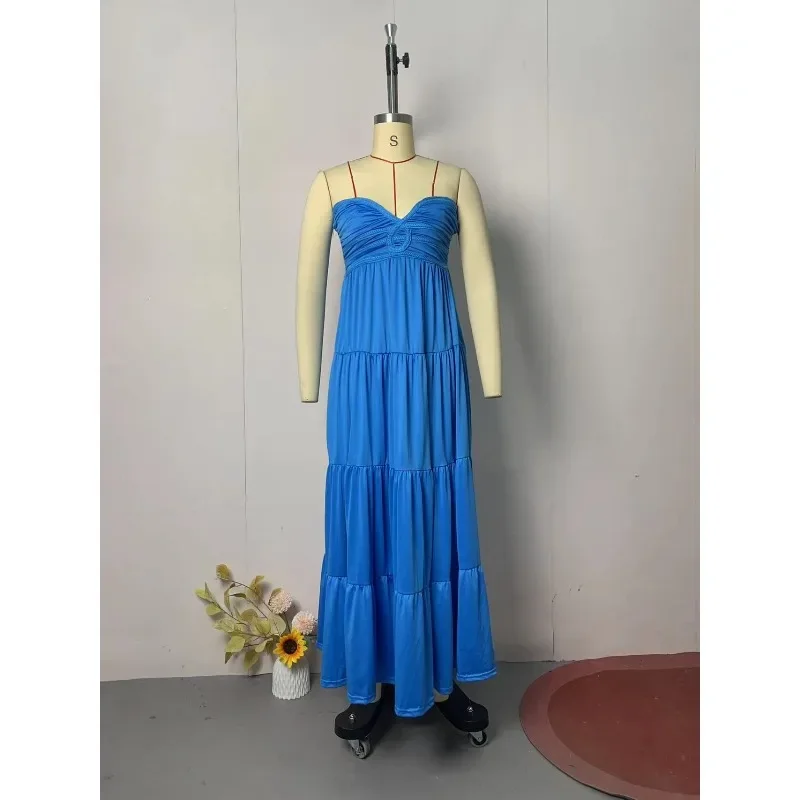 Ruched em camadas convidado formatura vestido de noite sexy feminino fora do ombro férias plissado vestido elegante sem alças sem costas espartilho