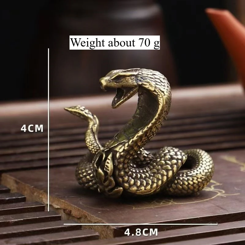 Little Fairy/ Brass Mini Black Mamba Miniature Statue Cute Three-dimensional Tea Pet Dining Table Pet Ornaments Crafts Gift