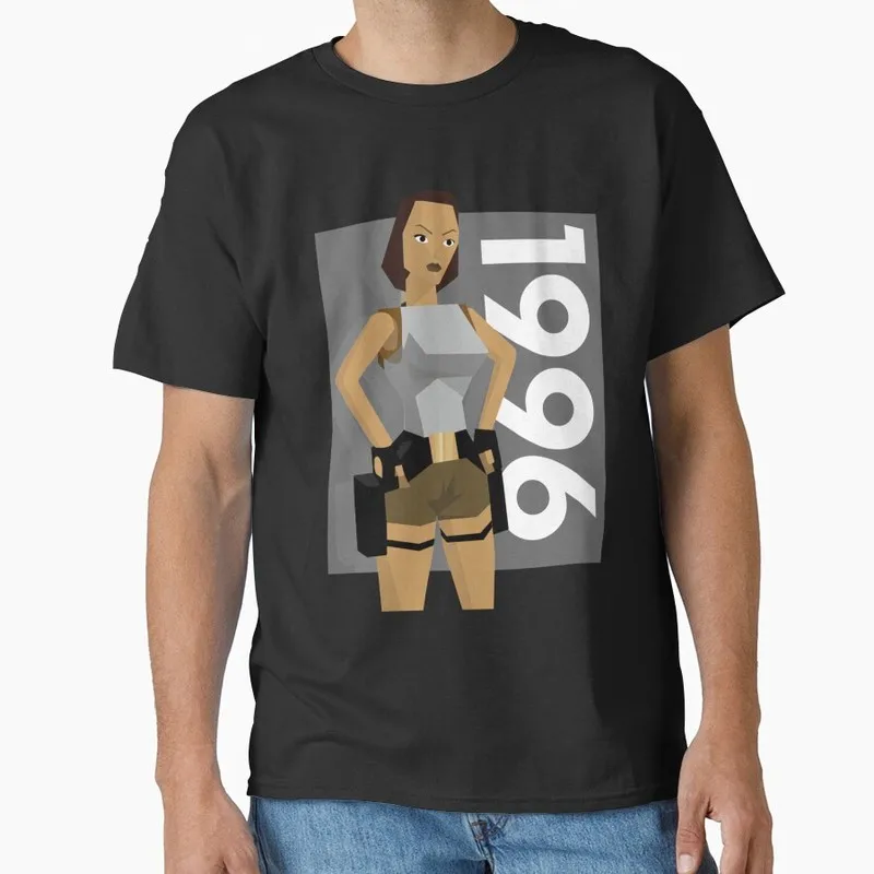 Retro Video game Tomb Raider Angel of Darkness Lara Croft Gift t shirt for gamer 0716 Short Sleeve Graphic Clothes US Size Tee