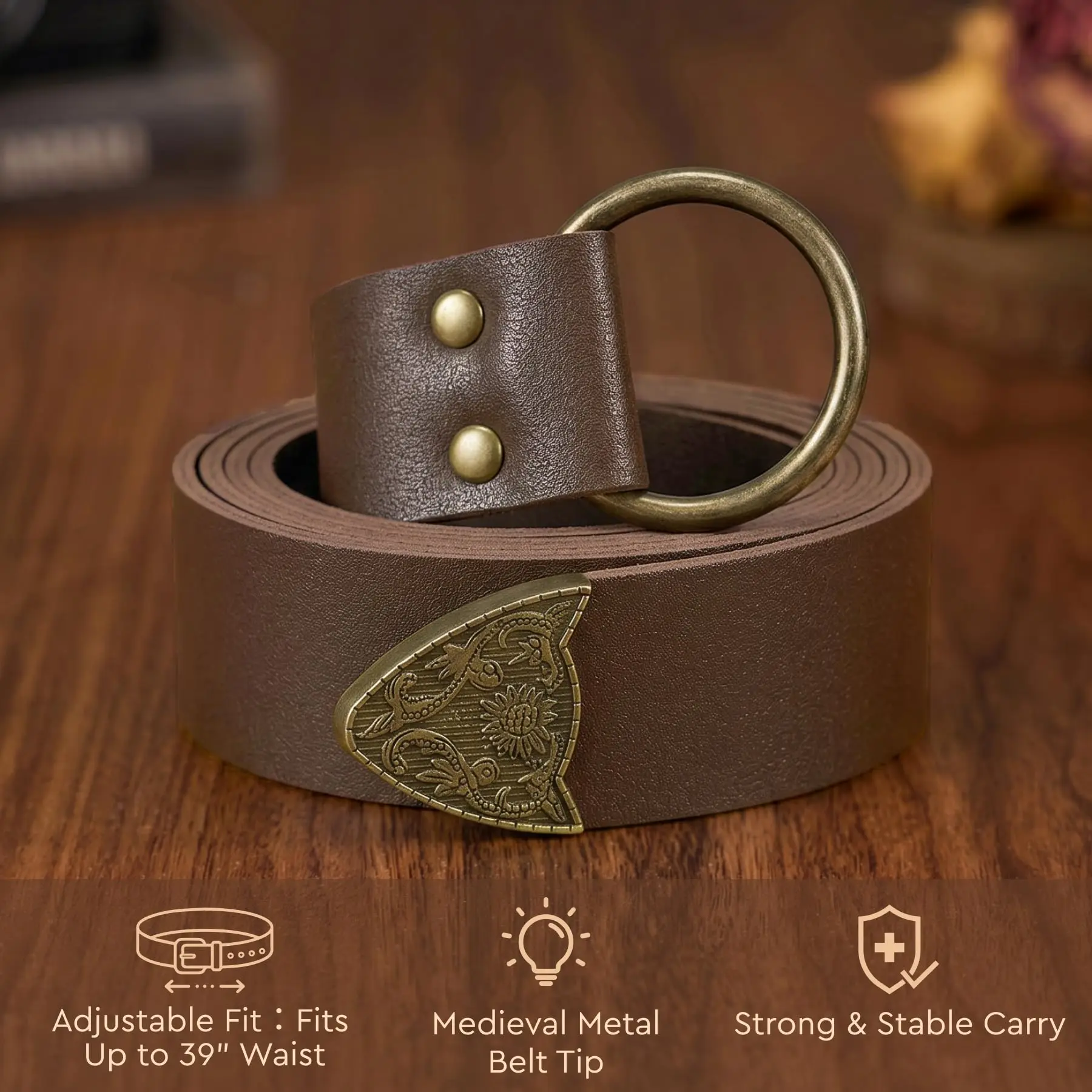 PU Leather Medieval Waist Belt Bag with Belt,  Medieval Festival Costume Halloween view 5