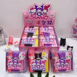 12 Boxes New Sanrio Family Modelling Kuromi My Melody Kt Eraser Student Supplies Stationery Wholesale