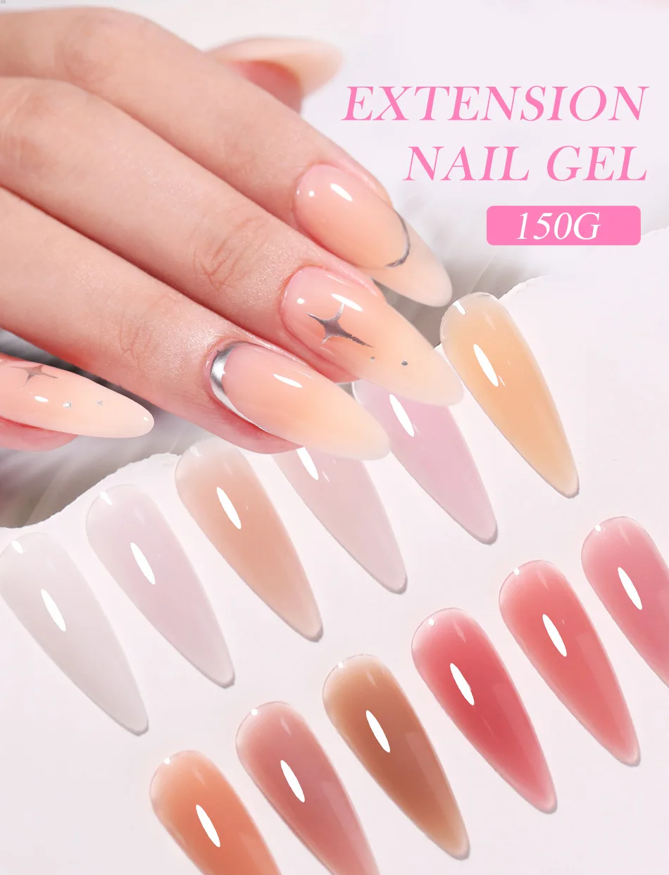 UR SUGAR 150g Quick Extension Nagelgel Vernish Semi Permanent Acryl Pink Clear Nude Gel Nagellack UV Baugel – Detail 1
