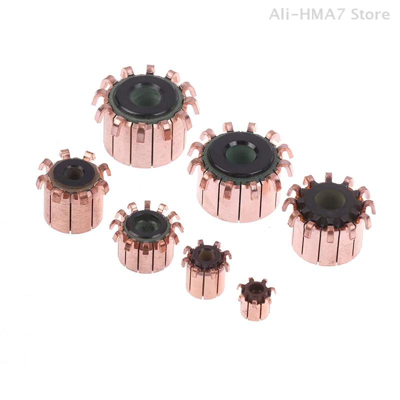 1 Piece 7/8/12 Gear Teeth Electric Motor Commutator 3-8mm ID 7.8-23mm OD Copper Motor Accessory For Power Tools DC Motors