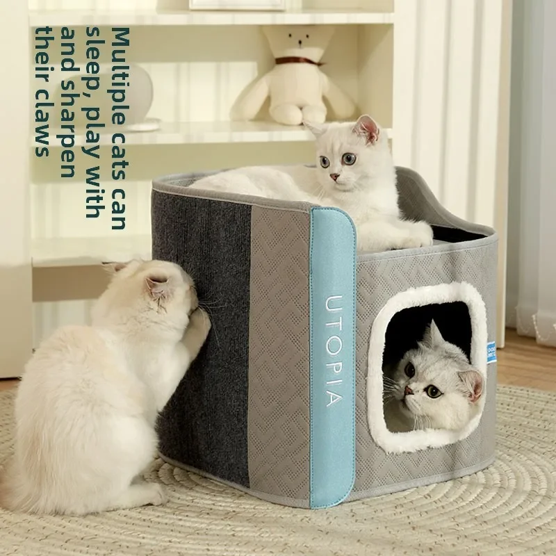 

Pet Products Detachable and Washable Four Seasons General Enclosed Warm Cat Bed House Nest Mat Pet Bed Cat House