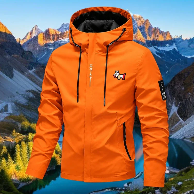 2026 New Men's Windproof Jacket, Large Waterproof Jacket Paired with Mountain and Bicycle Hood, Spring and Autumn Styles