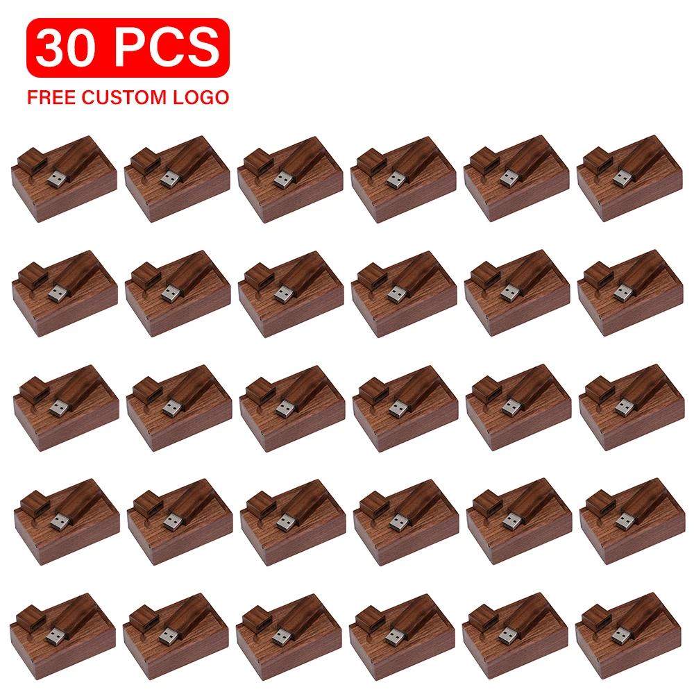 30 قطعة/الوحدة محركات أقراص فلاش USB من الخشب الوردي 128 جيجابايت شحن شعار مخصص محرك القلم 64 جيجابايت 100% قدرة حقيقية عصا الذاكرة 32 جيجابايت هدية الزفاف