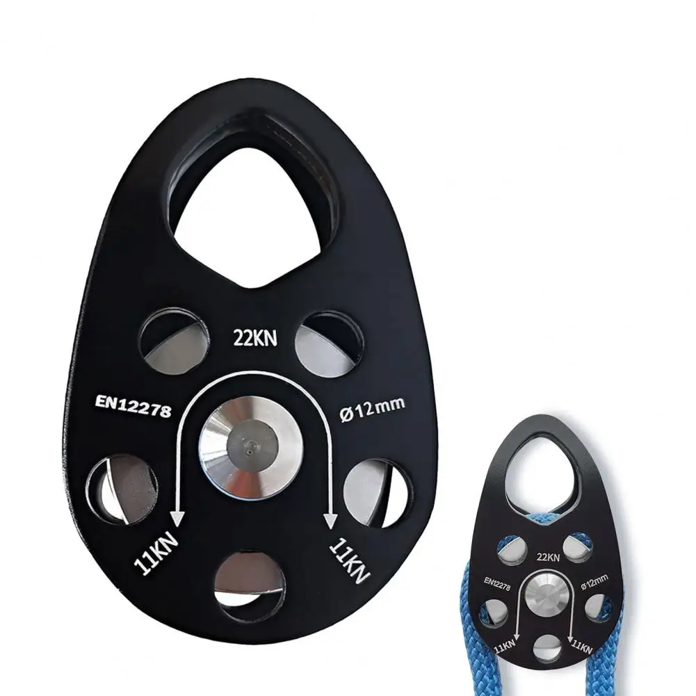 Rescue Micro Pulley Climbing Micro Pulley 28kN Fixed Plate Micro Small Metal Single Sheave Hauling for Rock Single Pulley