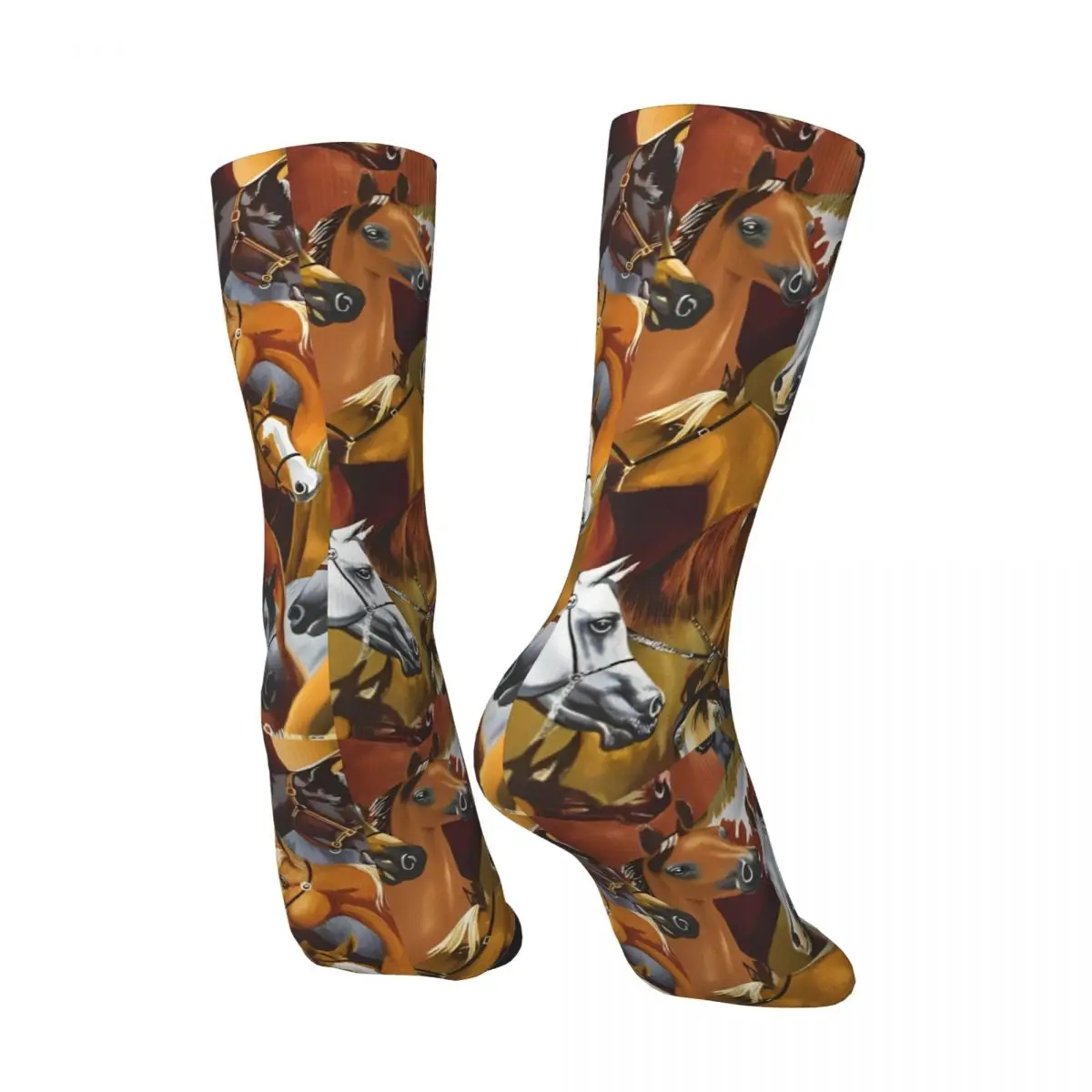 النفط اللوحة البرية الحصان جوارب الرسم جوارب بأشكال مضحكة الخريف عدم الانزلاق الجوارب للجنسين الرجال الرياضة في الهواء الطلق تنفس الجوارب