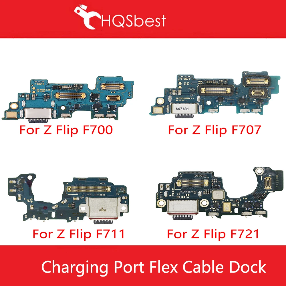 USB Charging Port Dock Mic Board For Samsung Galaxy Z Flip 1 2 3 4 5 5G F707  F711  F721 F731 U B N