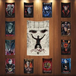 3x5 Ft H-HellraiserS Flag Classic Horror Movie Flag Halloween Wall Hanging Banner Decor Movie Poster