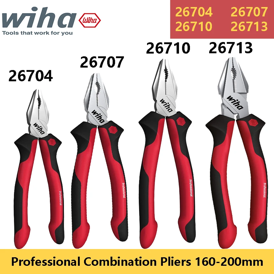 WIHA 26704/26707/26710/26713 Combination Pliers with Extra Long Edge Professional Cutting Workshop & Mechanical Fixtures