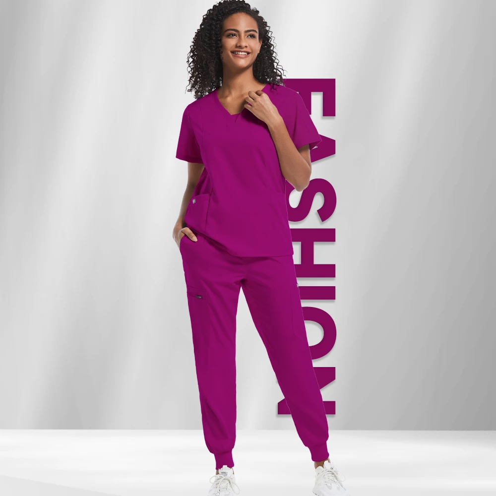 

Slim Fit Scrubs Medical Uniforms Women Scrub Sets Hospital Tops Pant Surgical Gowns Doctors Nurses Dental Clinic Workwear Suits