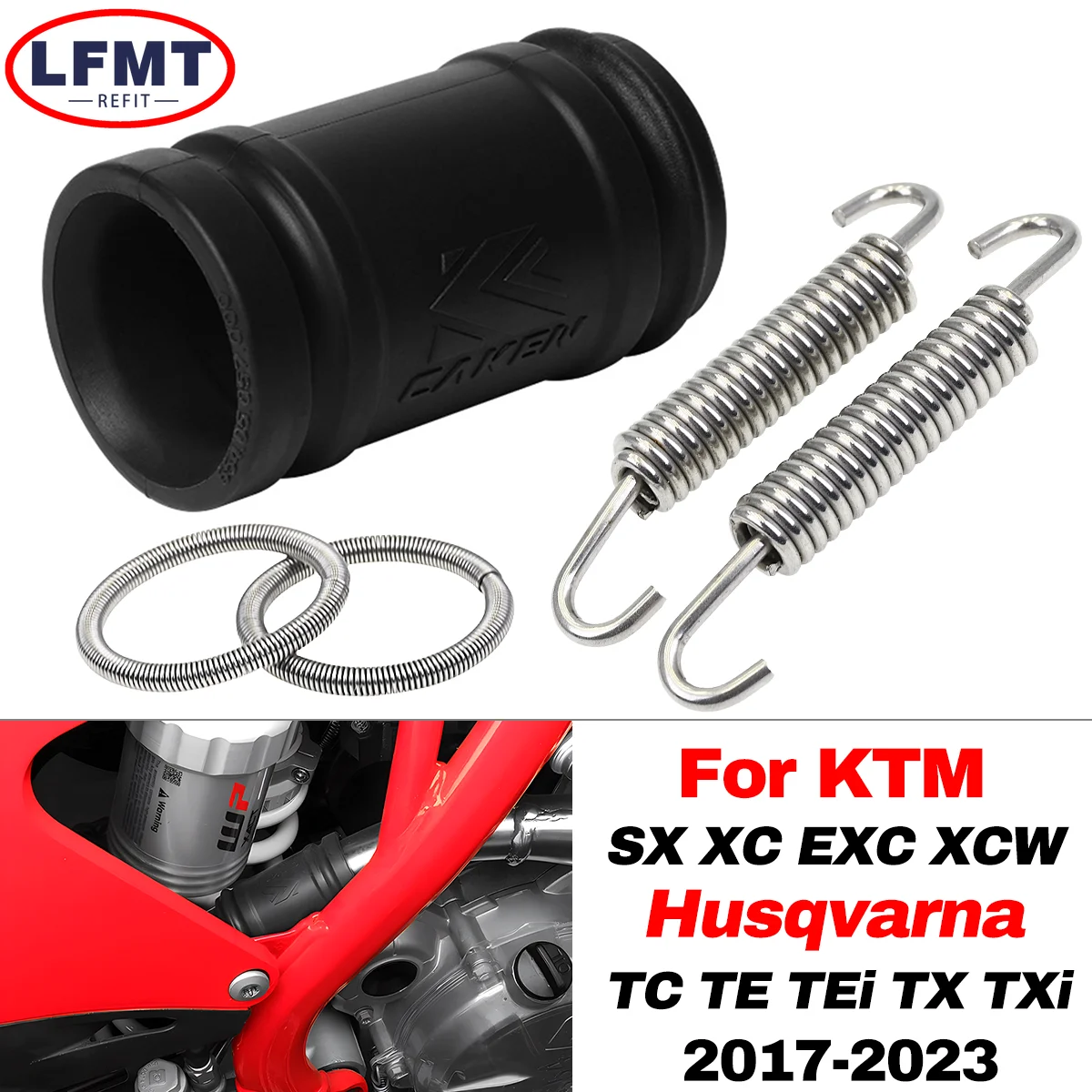 

Motocros Exhaust Tailpipe Rubber Seal Exhaust Coupler For KTM 250 300 SX XC EXC XCW TPI For Husqvarna TC TE TEi TX TXi 2017-2025