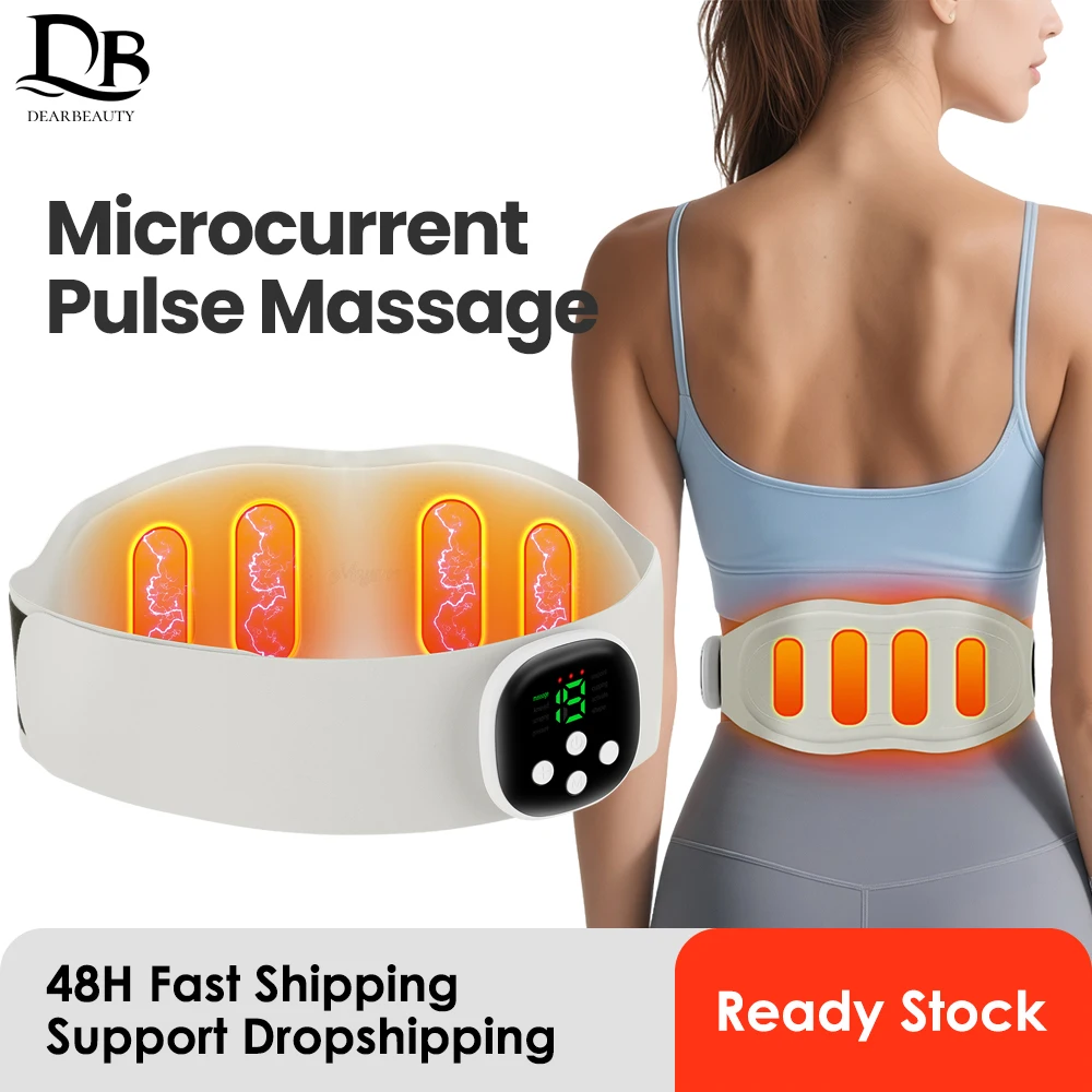 

Smart Waist Massager EMS Pulse Vibration Abdominal Trainer 8 Modes Hot Compress Lumbar Protection Body Slimming Massage Device