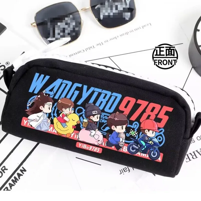 

Wang Yibo Figure Cute Pencil Case Bo Jun Yi Xiao Cosplay Cartoon Student Pencil Bags Storage Bags Stationery Office Supplies