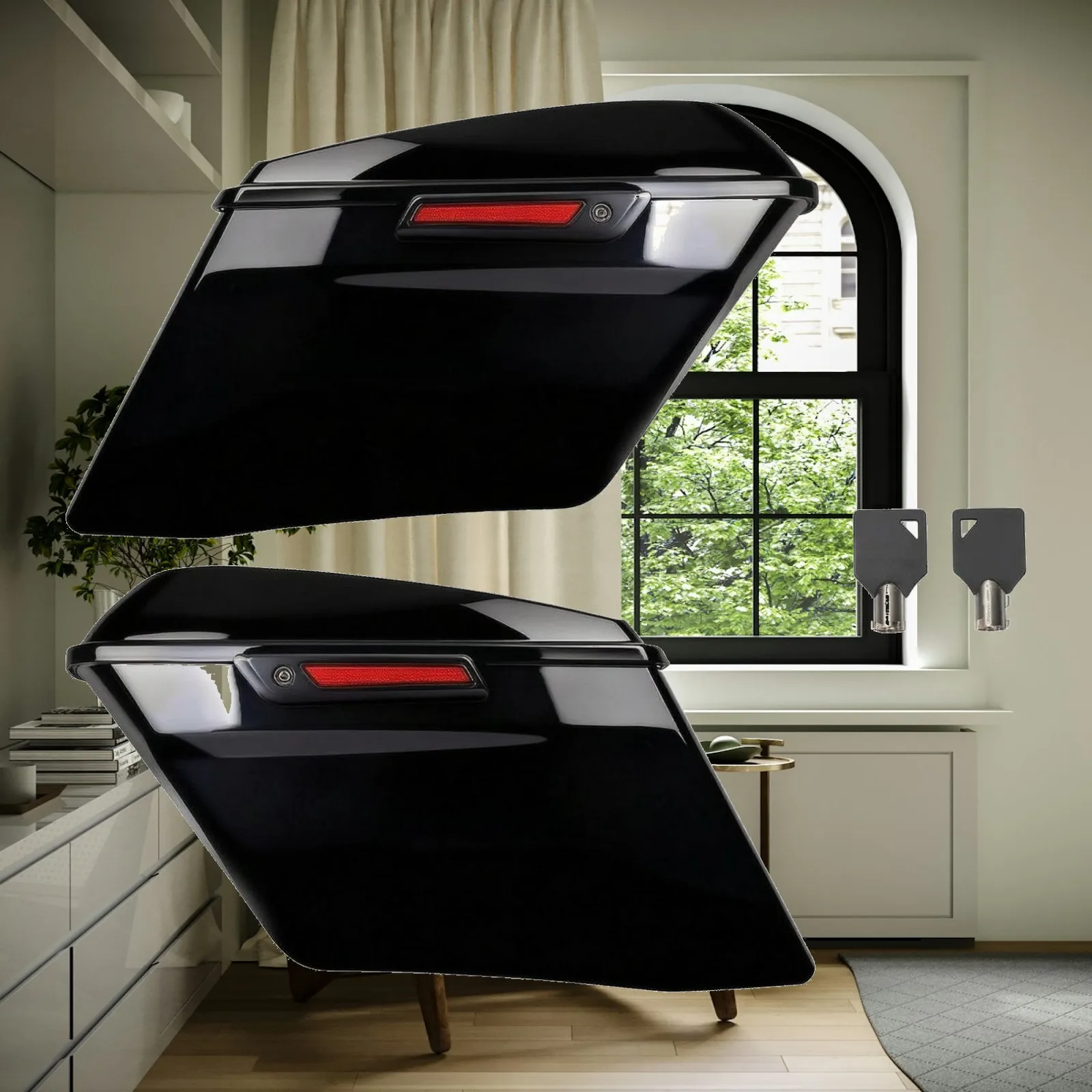 Hard Saddlebag with Locking Closure Low-Maintenance Harley Touring Hard Saddlebag for Long-Distance Travel Enthusiasts