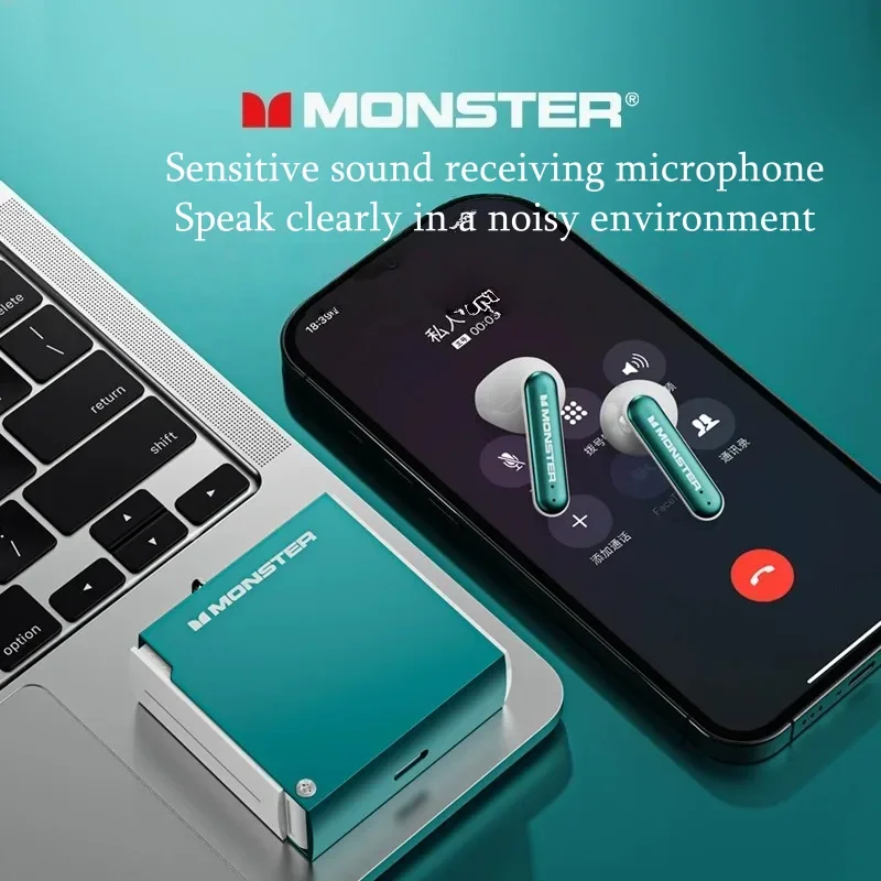 Monster Original XKT17 New Ture Wireless BT5.3 HiFi Earphone Low Latency Headphone Technological Gaming Sport music Earbuds