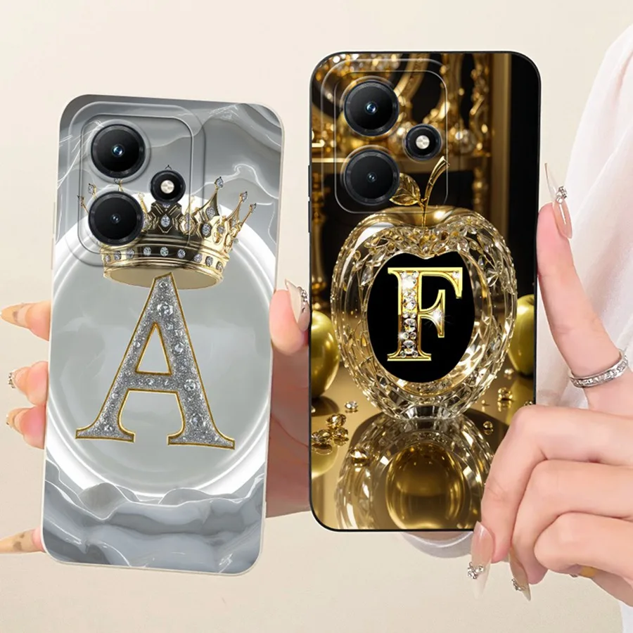 

For Infinix Hot 30 Play NFC X6835 Phone Case Letter Design Soft Silicone Back Housing for Infinix Hot30 play Hot 30Play Covers