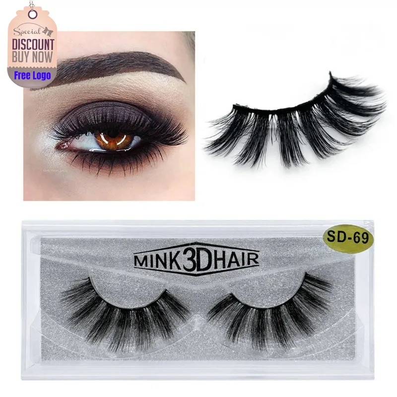 

Custom 25style 3D Mink Lashes Thick Curling Eyelash Extension Easy To Stick European and American Single Pairs Lash Bulk Makeup