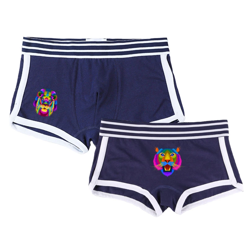 

Lion and Lioness Matching Underwear for Couples Comfortable Cotton Boxer Men Boxer Shorts Homme Lingerie Women's Cotton Panties