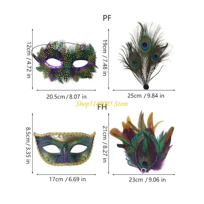 DXAE Schimmernde Feder-Maskerade-Zubehör, mit Strasssteinen verzierte Halbmaske, atmungsaktiv, für Mottopartys und Partys