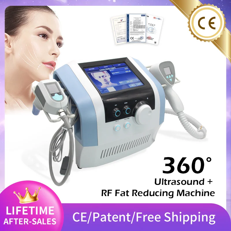 Lose Weight 360 Ultra Machine Professional RF Eliminate Double Chin Cooling System Remove Wrinkles Shrink Pores Facial Care Home