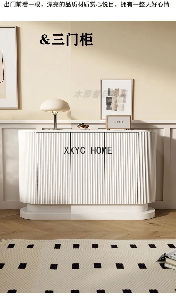 

Light Luxury Stone Plate Sideboard Living Room Entrance Cabinet Post-Modern Simple Curio Cabinet New Cream Style Shoe
