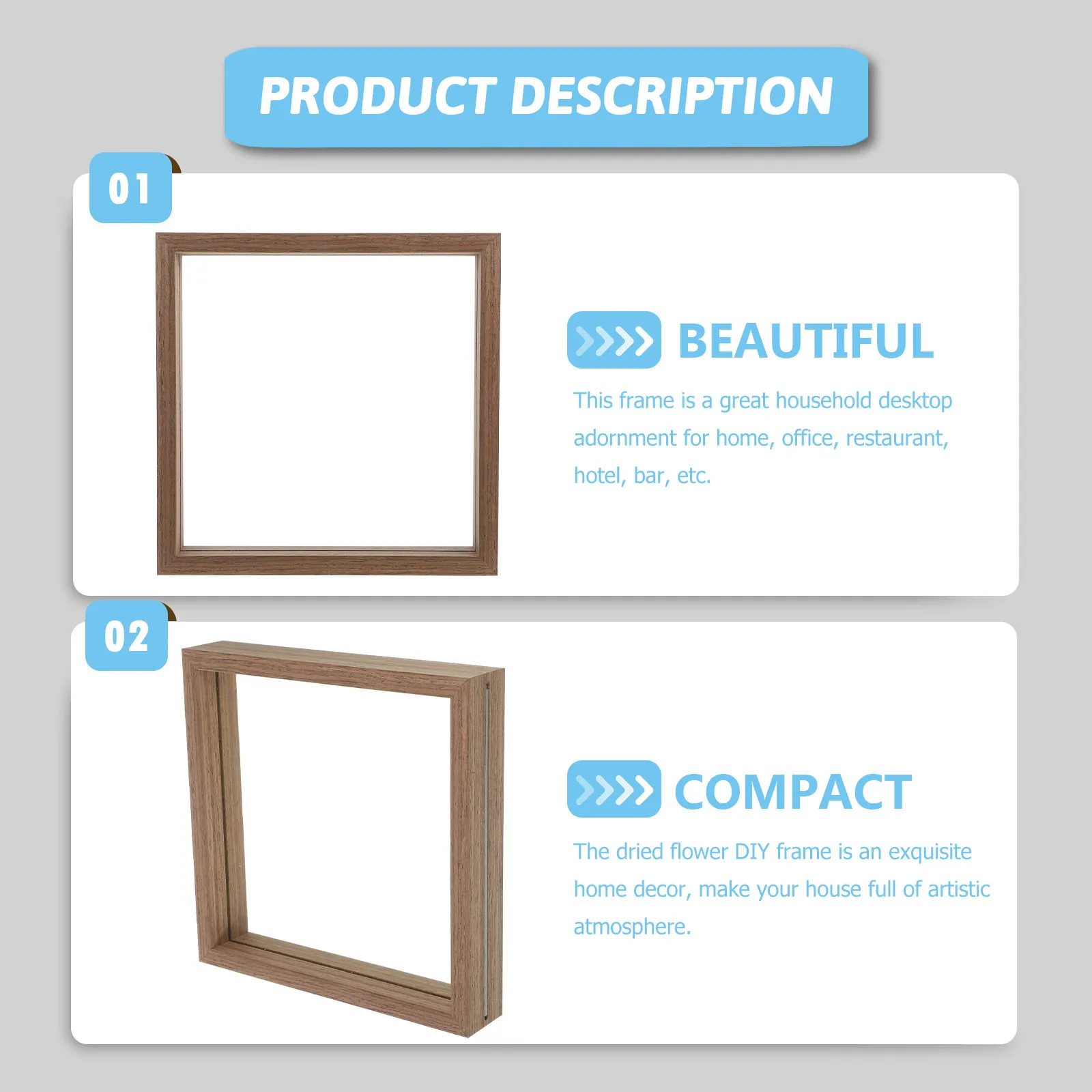 Double Glass Photo Frame Inches European Style Display Stand Desktop Decorative Dried Flower Display Pressed Flower