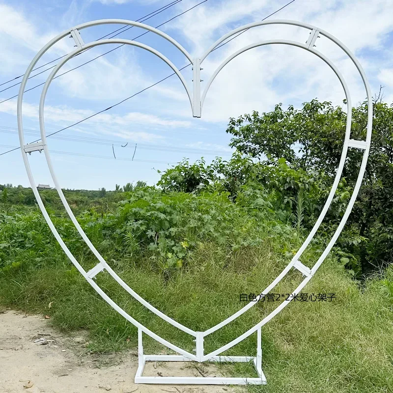 New wedding props wrought iron luminous heart-shaped background arch stage layout creativity