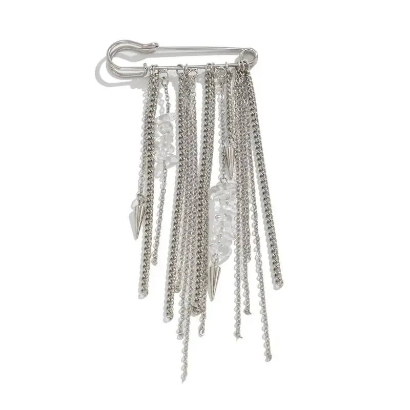 Fashion Heart Pearl Bow Brooch Detachable Tassel Fixed Clothes Pin Waist Buckle Button Clasps Trouser Leg Decorative Brooch