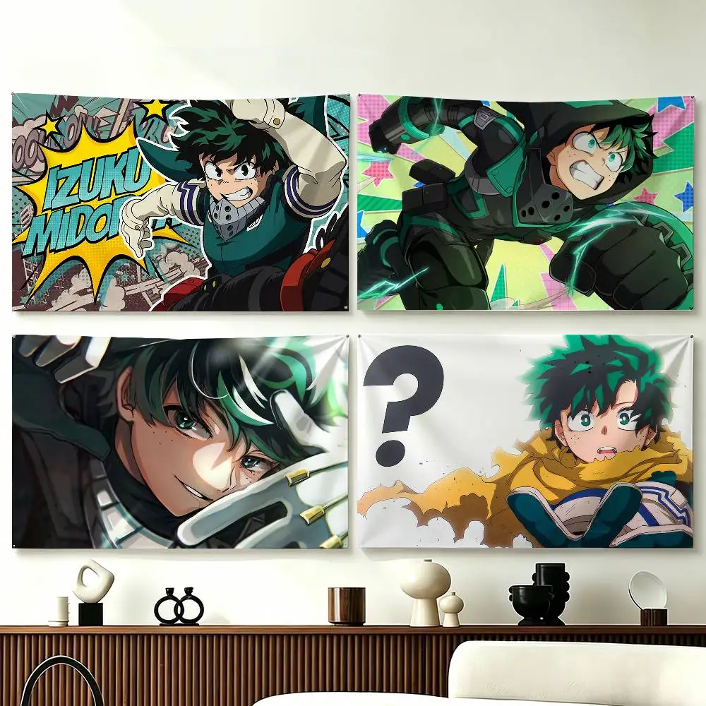 I-Izuku M-Midoriya D-Deku M-MHA Flags Wall Hanging Tapestry Outdoor Garage Room Decorative flag Background Blanket