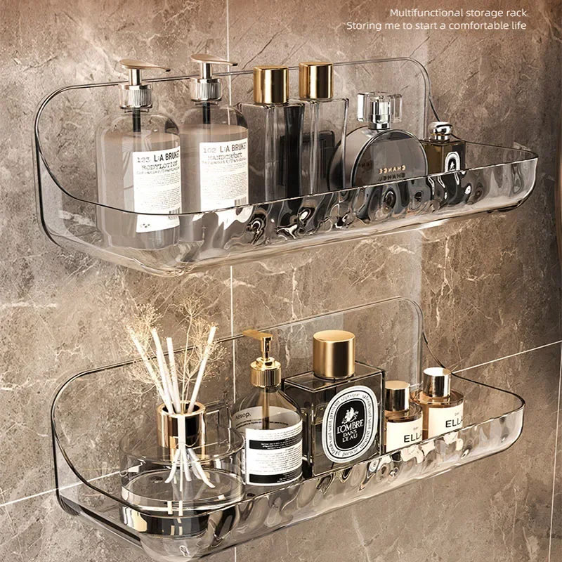 Bathroom Shelf No Drill Organizer Shower Storage Rack Washstand Cosmetics Storage Rack Wall Mounted Toilet Shampoo Holder