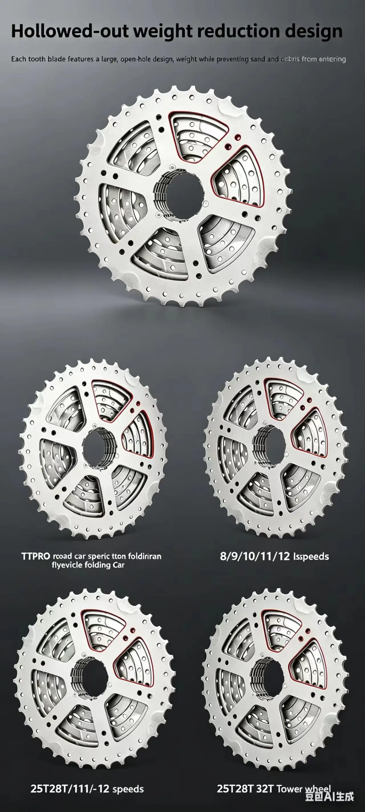 

TTPRO 8-12S Bike Cassette 25-32T HG Freehub, High Performance Bicycle Flywheel Sprocket for Road & Folding Bike, All Terrain Cyc