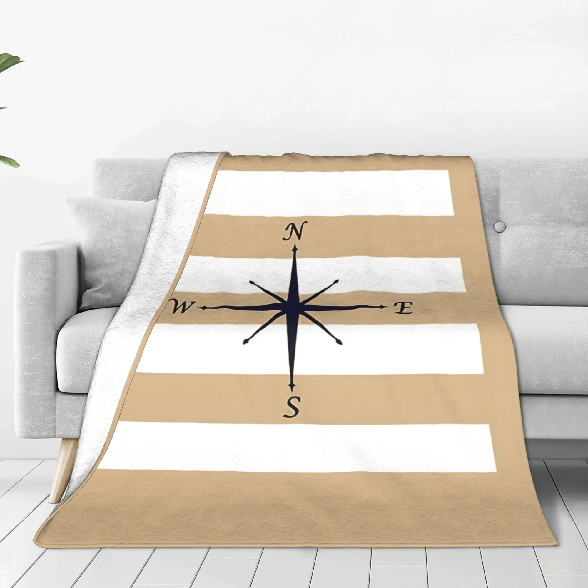 1PC Home Cute Room Decor Vintage Sailing  Blanket Throw Blanket Nautical Color Novelty Warm Blanket All Season