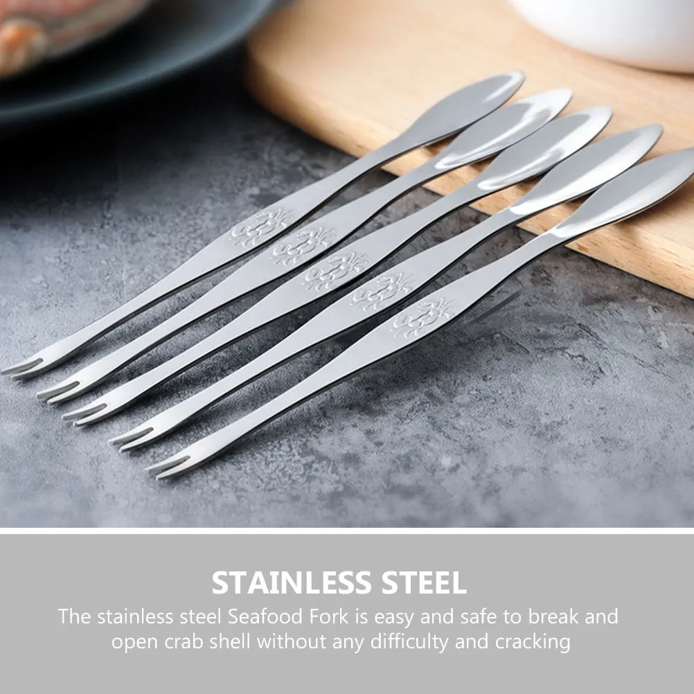 Tenedores de mariscos de acero inoxidable, herramientas multifuncionales para comer cangrejo, nueces, ostras, vieira, uso doméstico en la cocina
