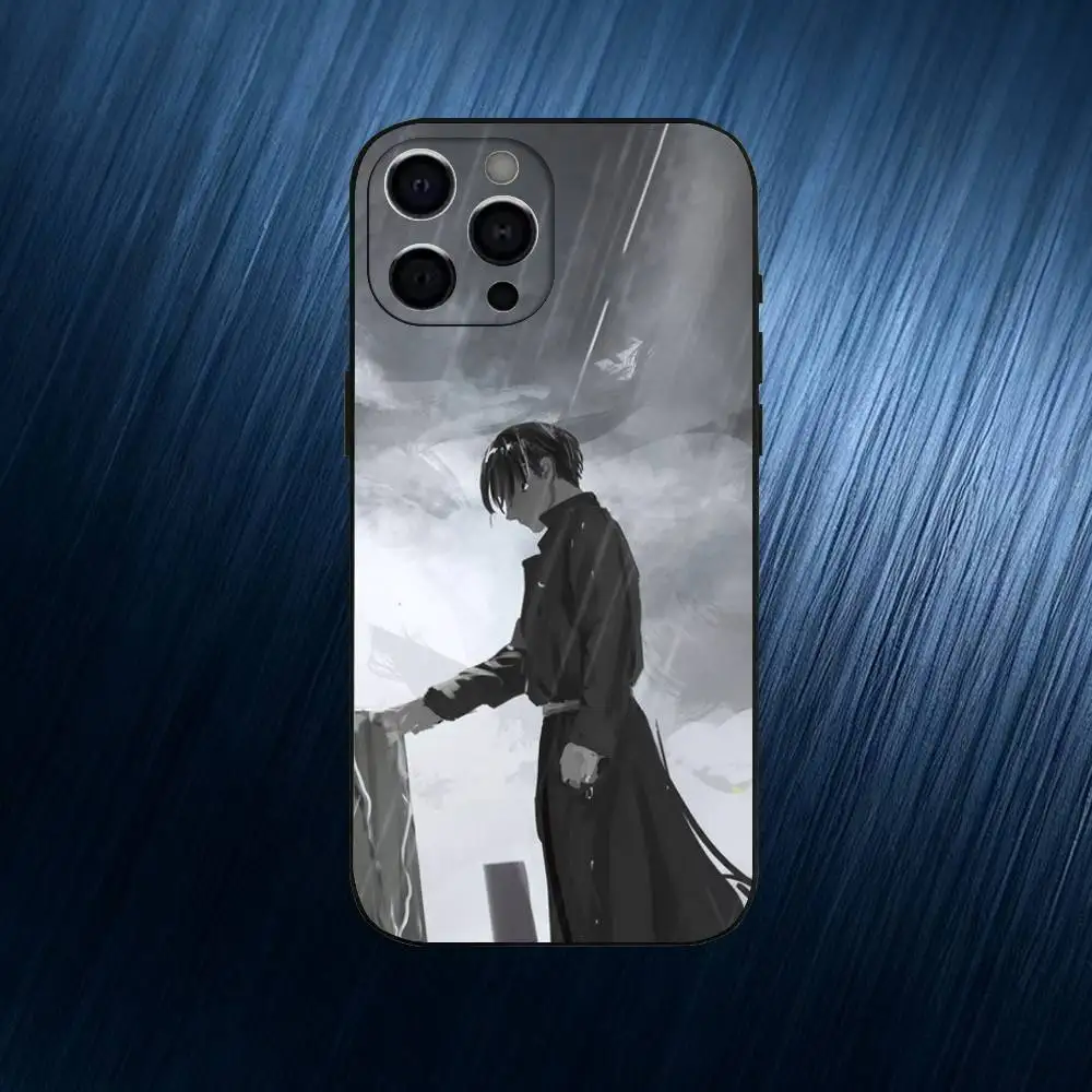 A-Anime 86 -Eighty Six- telefoonhoesje voor iPhone 17,16,15,14,13,12,11 Plus, Pro Max, zachte siliconen zwarte hoes