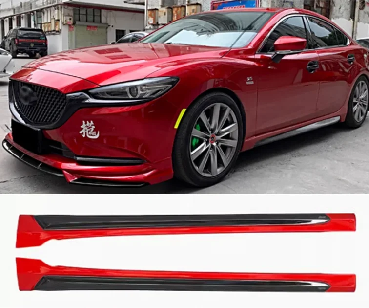 ABS Paint Side Extension Body Skirts Panels Body Skirts Kit Lip Cover For Mazda 6 M6 Atenza 2020 2021 2022 2023 2024