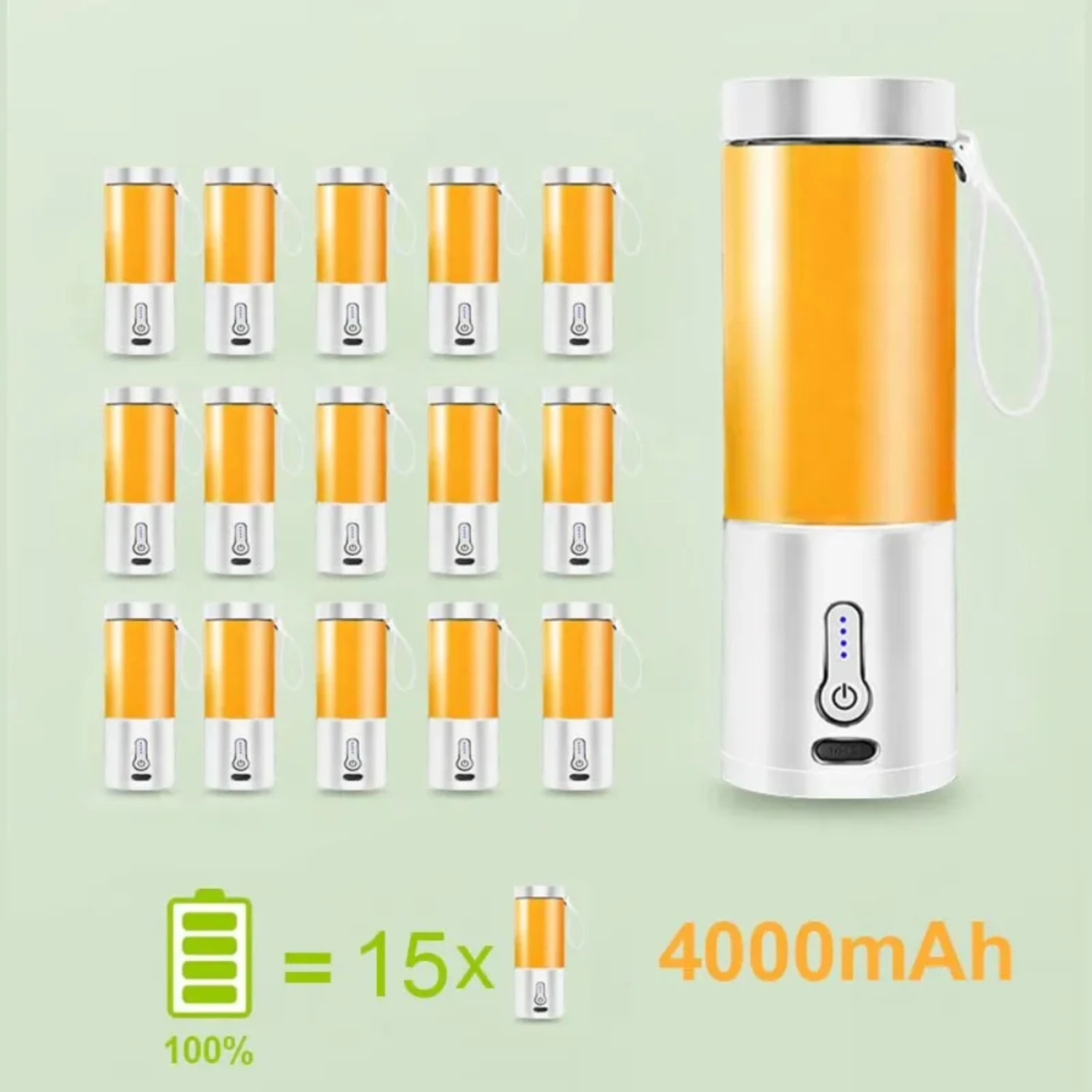 Nuovo compatto e potente Mini frullatore portatile USB ricaricabile da 530ML per frullati, frullati e Id per la lavorazione degli alimenti