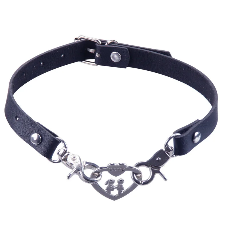 Gargantilla de cuero PU gótico Punk para mujer, Collar con hebilla, anillo redondo, cuello, personalidad, moda, accesorios sexys Unisex