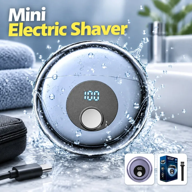 Mini Dual Head Electric Shaver Compact Portable Men Beard Razor Travel Friendly Small Shaving Device Male Daily Facial Hair