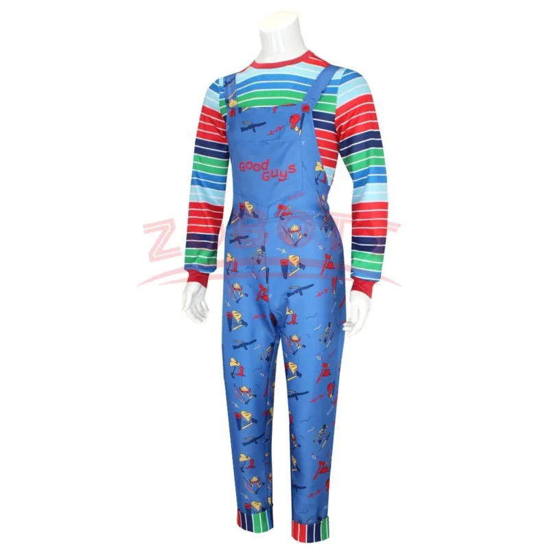 Disfraz de cosplay de Chucky para adulto, disfraz de película Chucky, camisa, pantalones, traje, fiesta de Carnaval de Halloween, ropa de terror para hombre