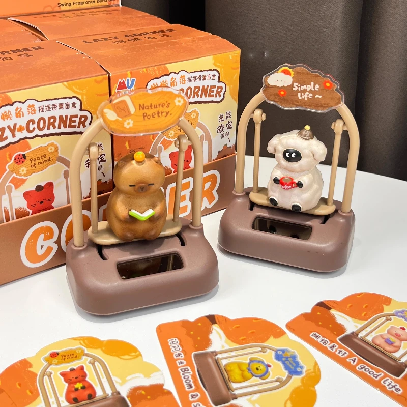 الإبداع كسول الزاوية سوينغ صندوق أعمى لطيف الكرتون الحيوان سوينغ مكتب سطح المكتب زينة زخرفية سيارة حلية مفاجأة هدية
